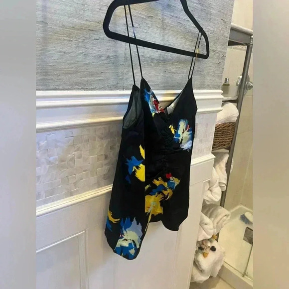 NWT new Anthropologie equipment Lexi ruched cami black medium sleeveless top - Picture 11 of 17